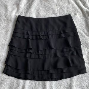 French Connection Black Ruffled Mini Skirt
